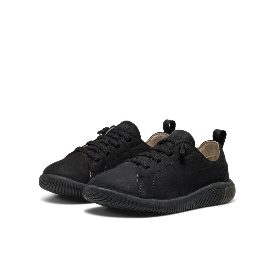 Little Kids' KNX Leather Sneaker | Triple Black - Image 2