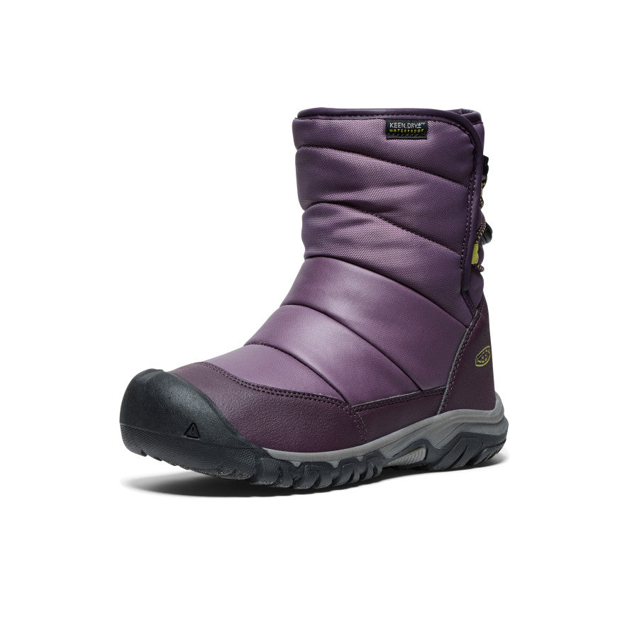 Big Kids' Puffrider Waterproof Winter Boot | Black Plum/Daiquiri Green - Image 3