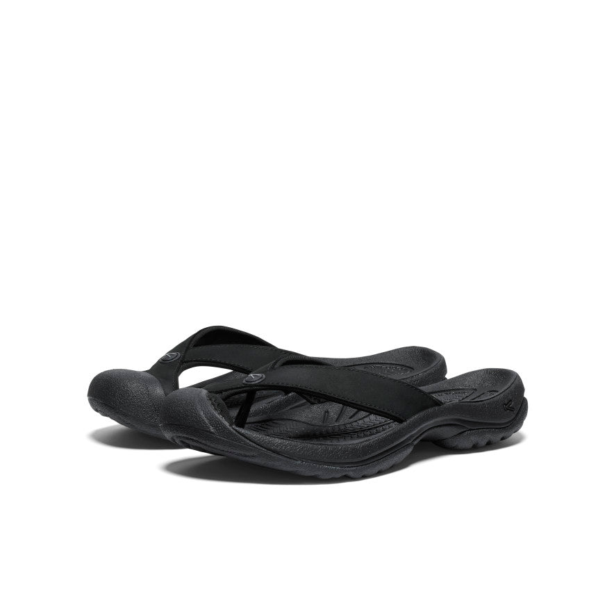 Women's Waimea Leather Flip-Flop | Black/Black - Image 2