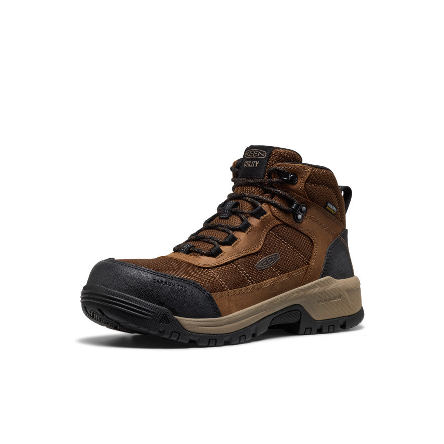 Men's Skokie Waterproof Work Boot (Carbon Toe) | Dark Earth/Black - Image 3