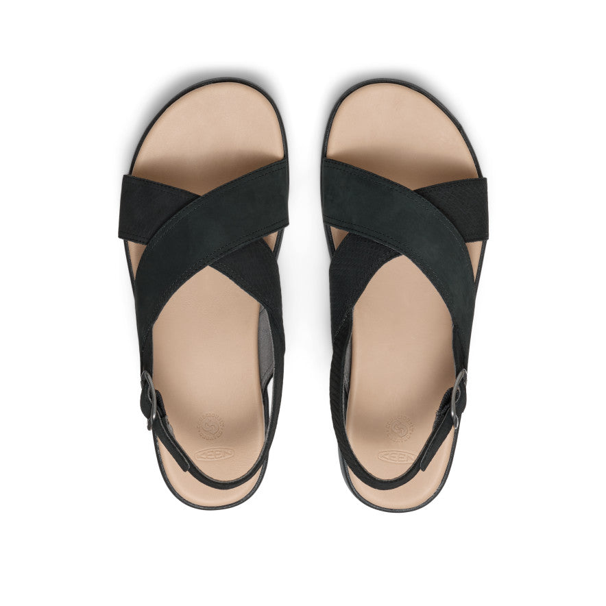 Women's Elle Luxe Cross Strap Sandal | Black/Black - Image 4