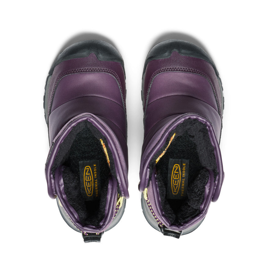 Little Kids' Puffrider Waterproof Winter Boot | Black Plum/Daiquiri Green - Image 4