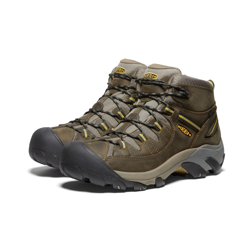 Men's Targhee II Mid Waterproof Hiking Boots | Black Olive/Yellow - Image 2