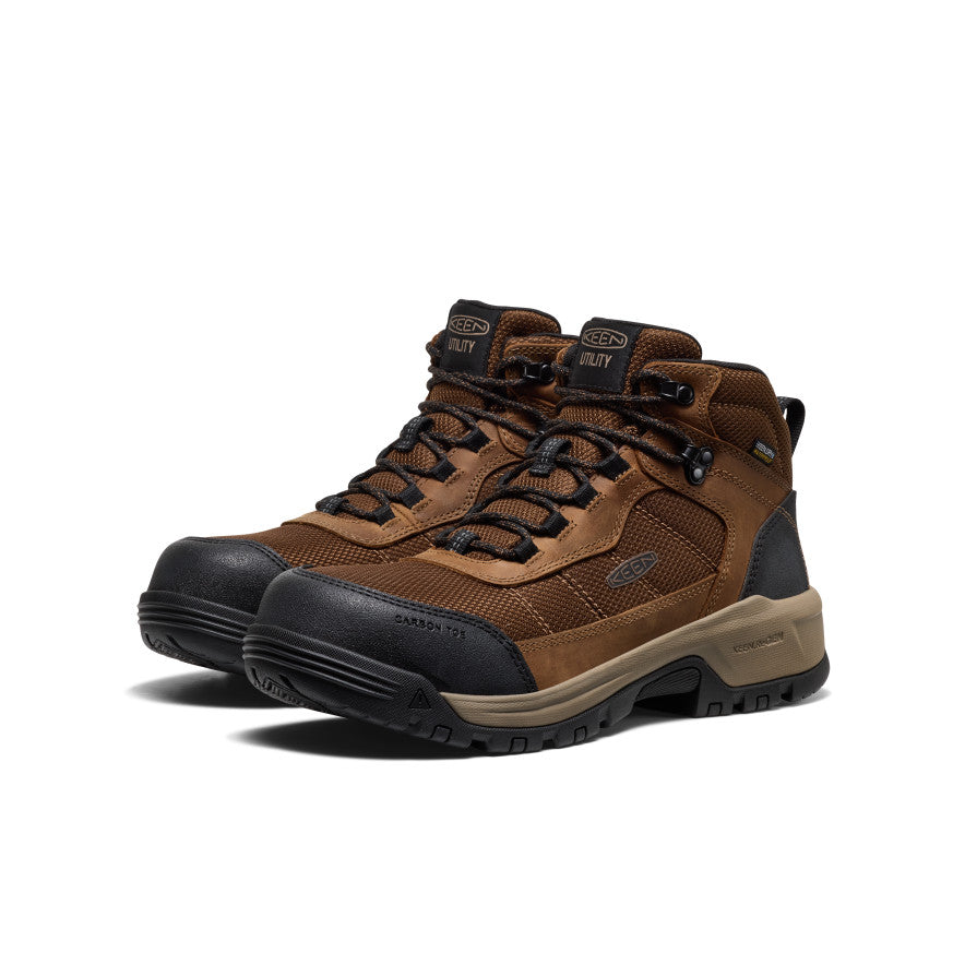 Men's Skokie Waterproof Work Boot (Carbon Toe) | Dark Earth/Black - Image 2