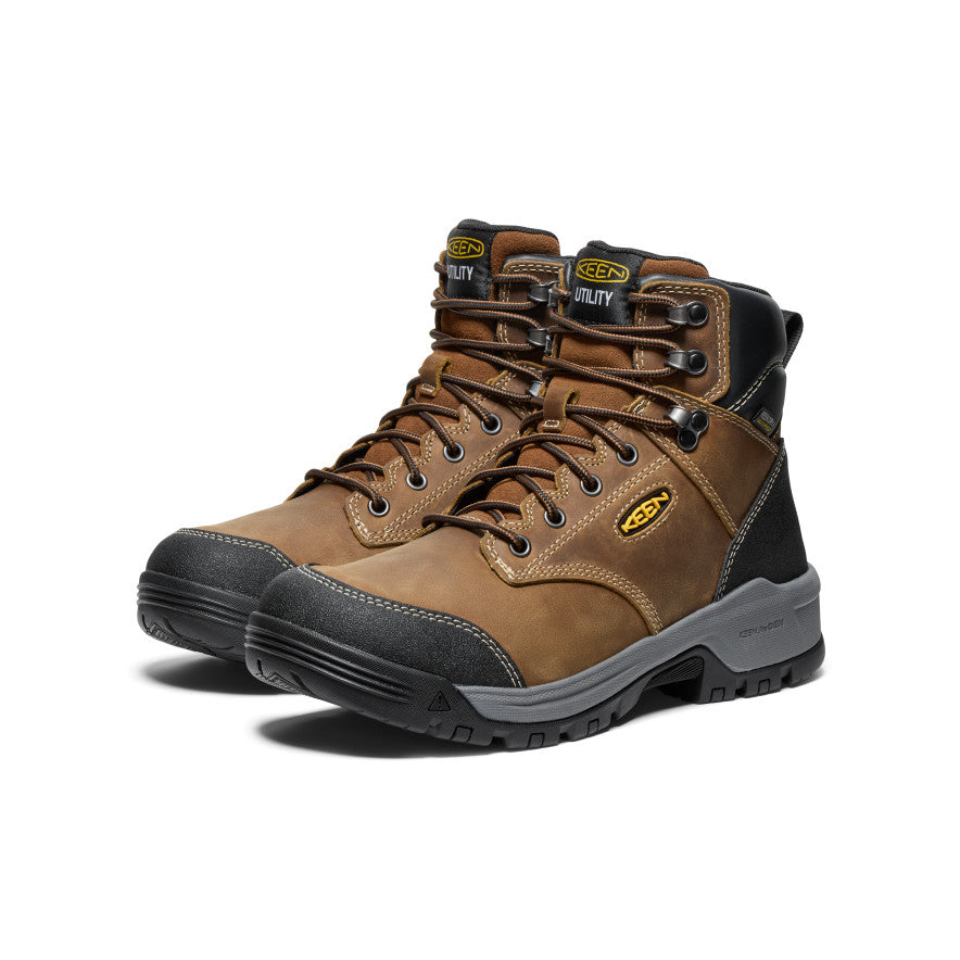 Men's Evanston 6 Waterproof Boot (Soft Toe) | Bison/Black - Image 2