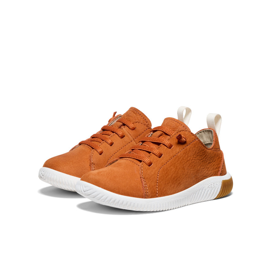 Little Kids' KNX Leather Sneaker | Gold Flame/Star White - Image 2